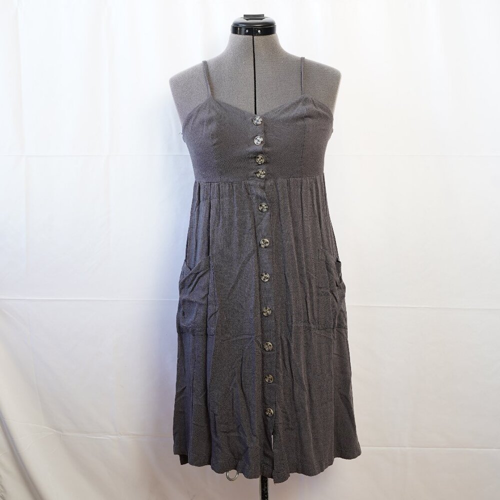 Good uck Gem Gray Button Down dress, size S, with pockets